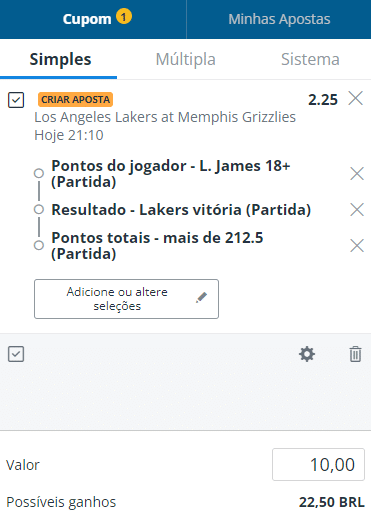 Sistema de Criação de Apostas da Sportingbet