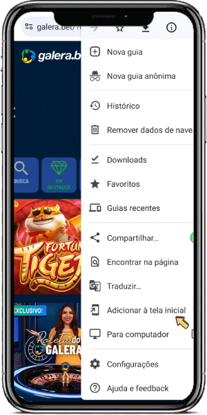 site mobile Galera.bet no Android