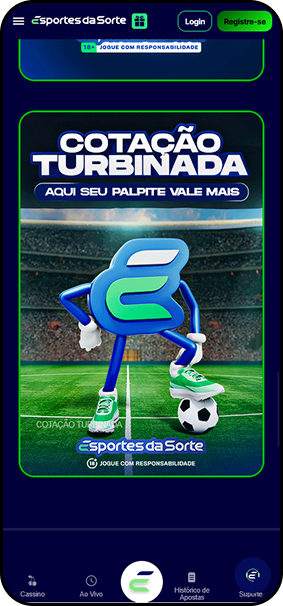 Banner da promoção Cotação Turbinada do Esportes da Sorte destacando apostas com valores maiores