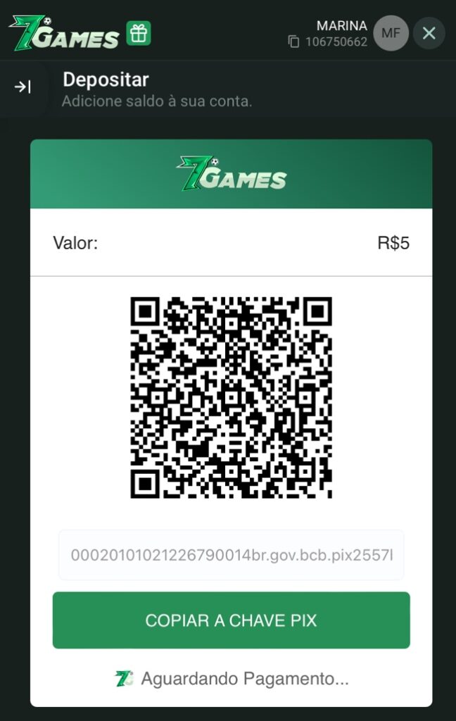 deposito via pix na 7 games bet