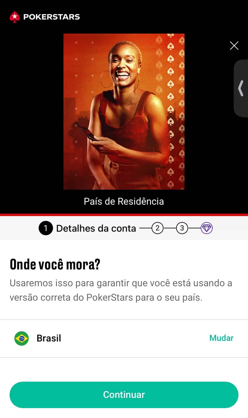 tela de cadastro na pokerstars cassino