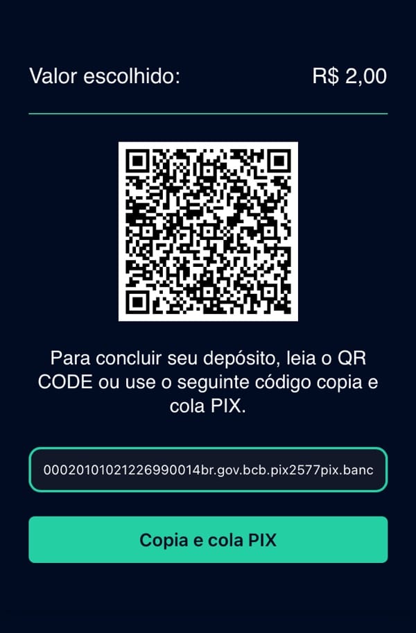 Faça depósitos e saques via Pix