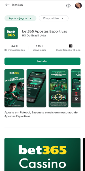 Imagem da página de download do app da Bet365 na Play Store