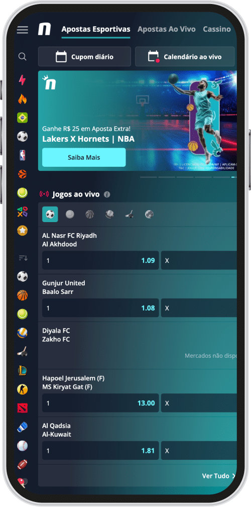 Página inicial da Novibet