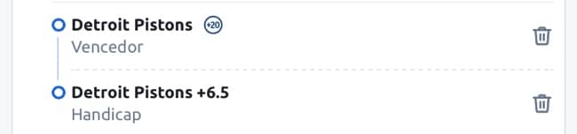 Exemplo de sele&ccedil;&otilde;es escolhidas para criar aposta na NBA com a Betano.