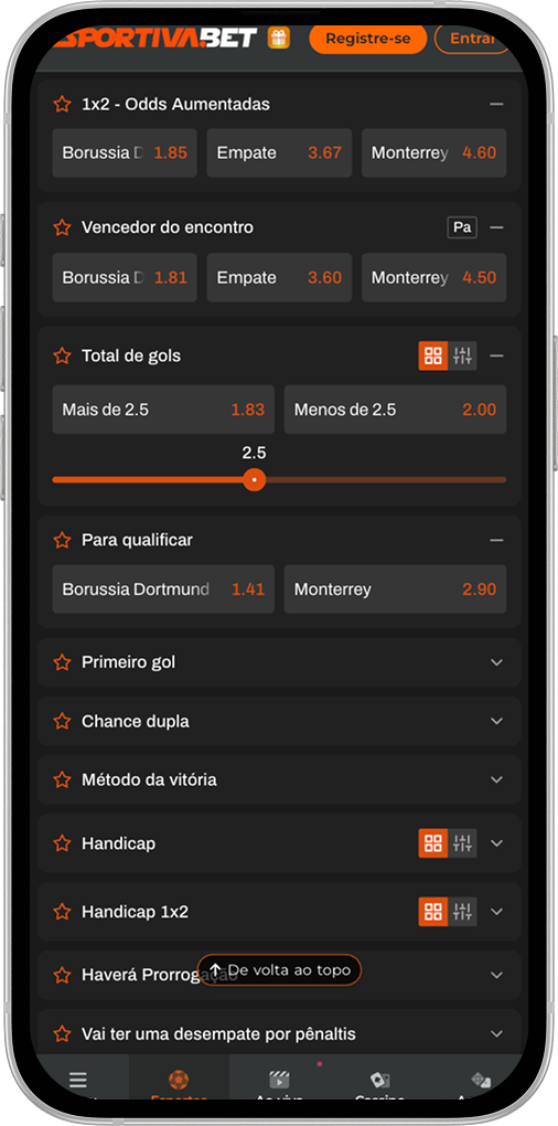 oferta de pagamento antecipado nas apostas de futebol da EsportivaBet
