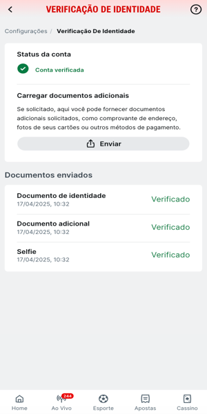 Imagem da se&ccedil;&atilde;o de verifica&ccedil;&atilde;o de identidade da Superbet
