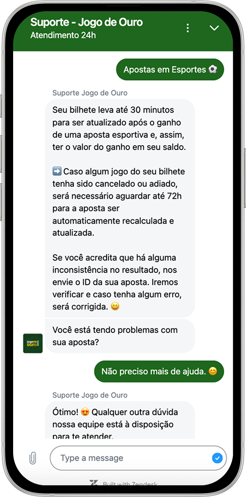 Imagem com chat ao vivo da Jogo de Ouro.