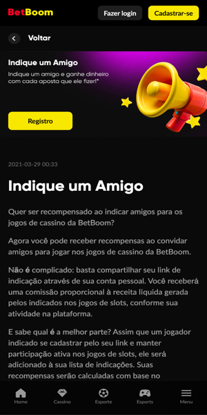 Imagem da promoção Indique Um Amigo da Betboom