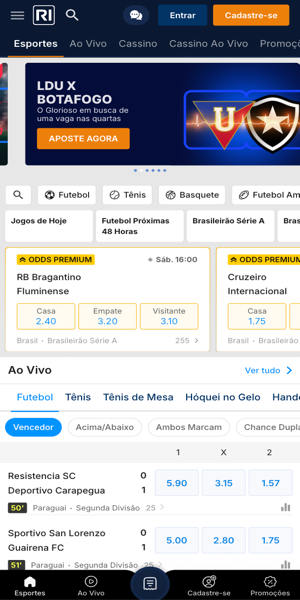 imagem com tela inicial do Rivalo App