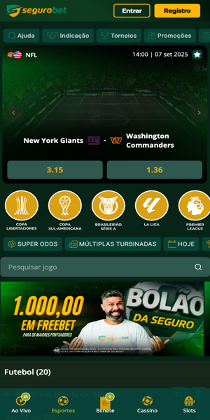 Imagem da página inicial da Segurobet