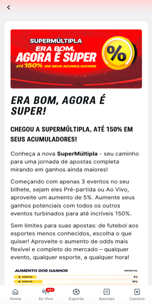Imagem sobre a oferta de Super M&uacute;ltipla com o c&oacute;digo b&ocirc;nus Superbet