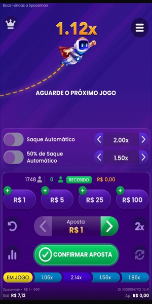 Imagem de uma partida de Spaceman na F12 Bet