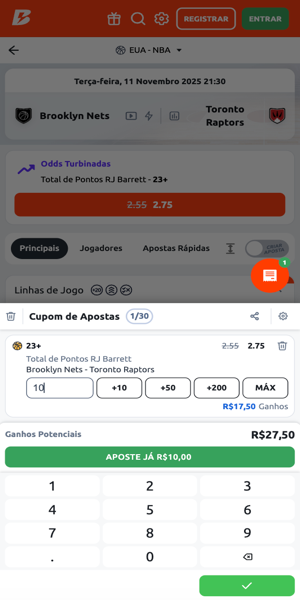 Imagem com odds aumentadas para um jogo da NBA na Betano