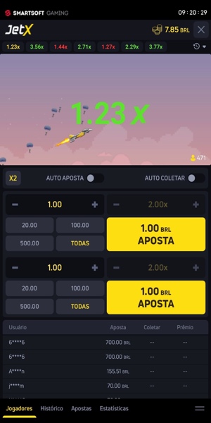 Imagem de uma partida de JetX na F12 Bet.