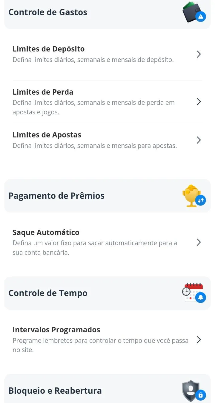 Ferramentas de Jogo Respons&aacute;vel da Sportingbet