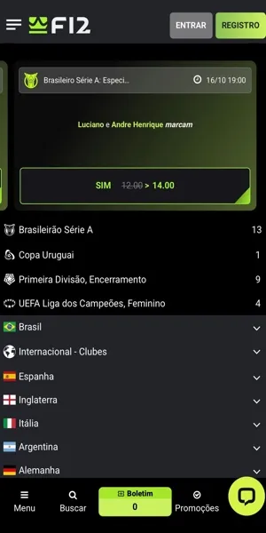 Imagem com exemplo de SuperOdd disponível na F12 Bet