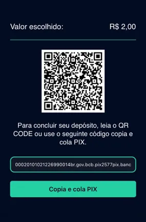 Fa&ccedil;a dep&oacute;sitos e saques via Pix