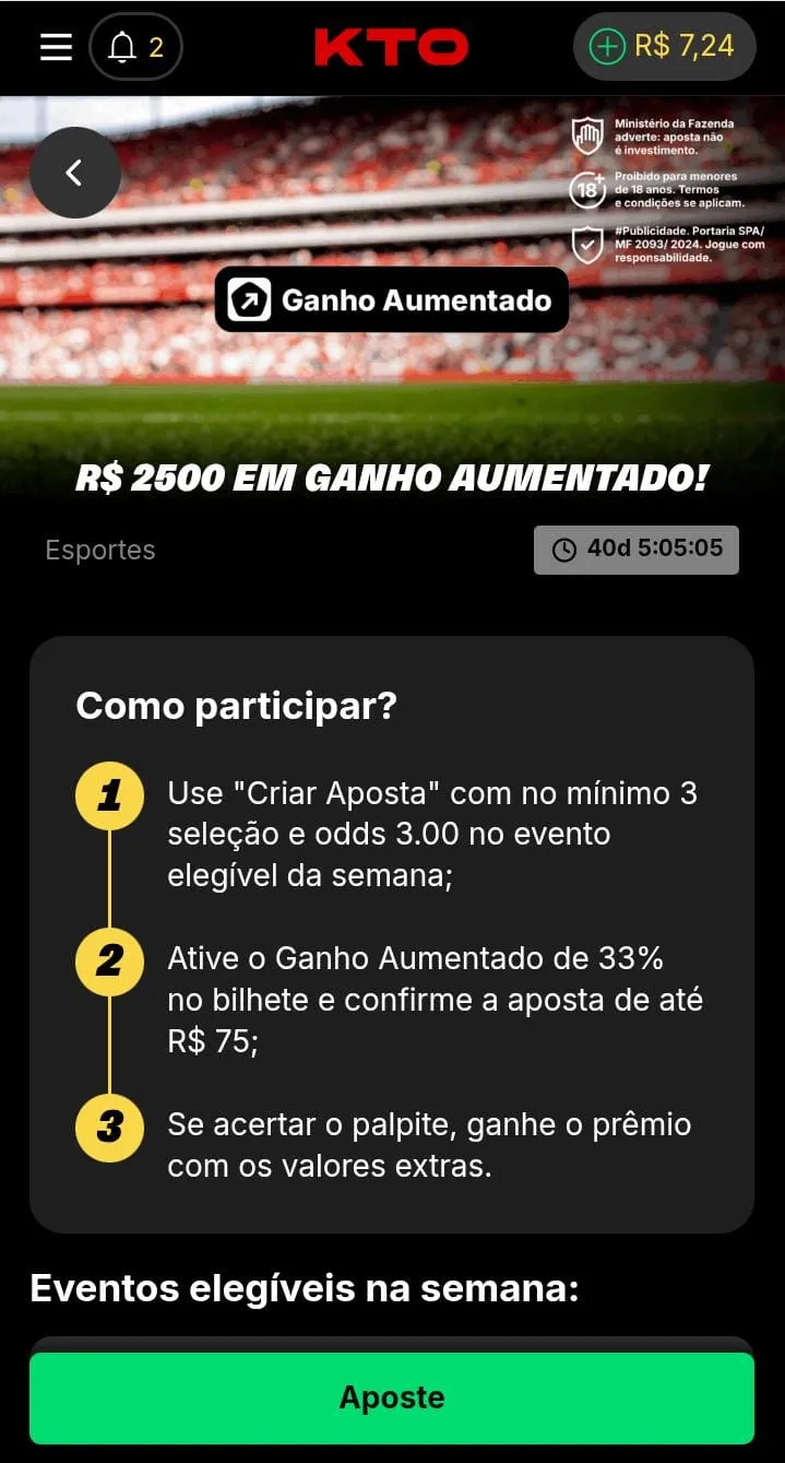 Ganho Aumentado da KTO