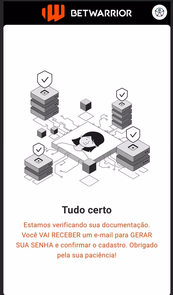 Tela final confirmando o envio das informa&ccedil;&otilde;es.