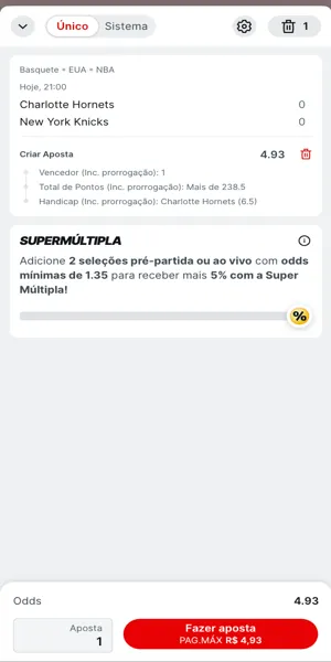 Imagem com exemplo de bilhete para Criar Aposta