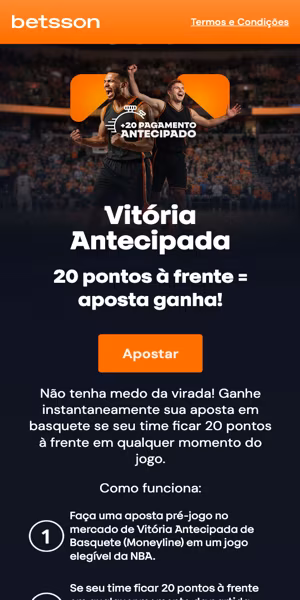 Imagem da p&aacute;gina da promo&ccedil;&atilde;o "Pagamento antecipado 20 pontos" para NBA