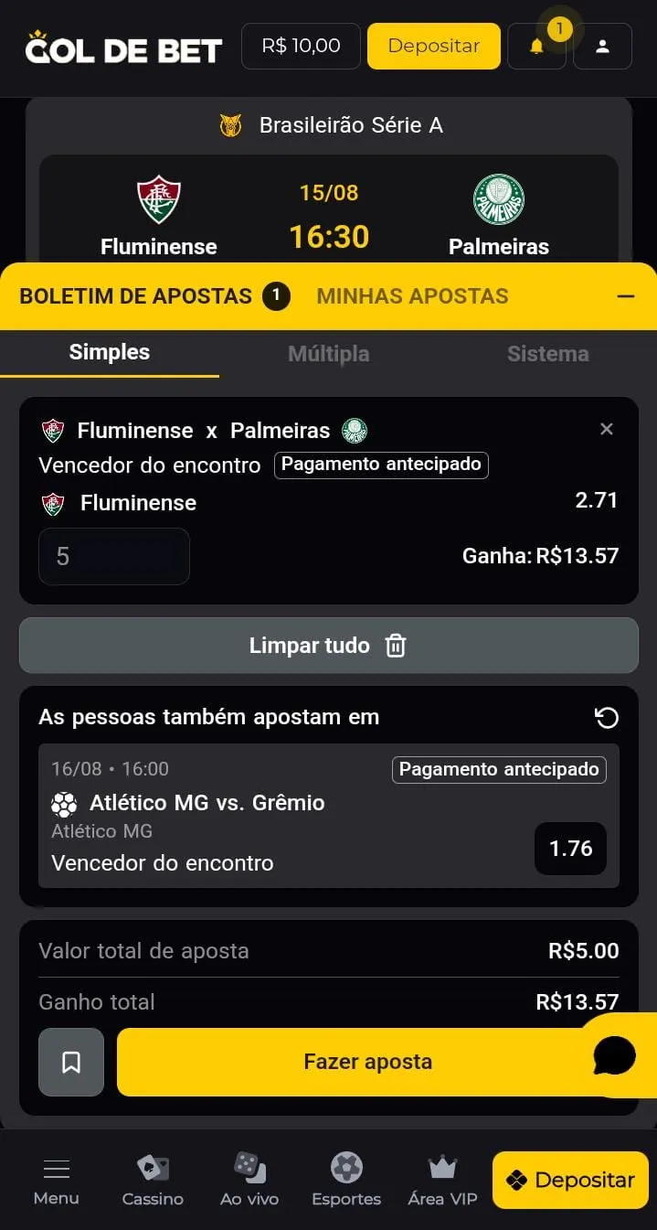 Cupom de apostas da Gol de Bet
