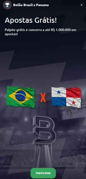 Imagem promocional do bol&atilde;o Betano para Brasil x Panam&aacute;