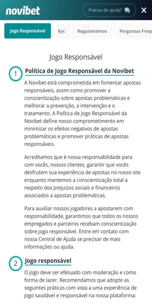 Imagem da se&ccedil;&atilde;o do Jogo Respons&aacute;vel da Novibet