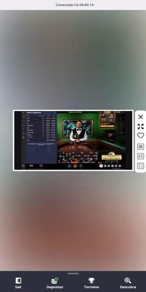 Imagem de uma transmiss&atilde;o ao vivo de mesa de roleta brasileira na Betsson