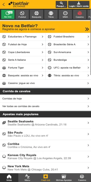 Imagem da opção da Betfair Exchange, a maior bolsa de apostas do Brasil.