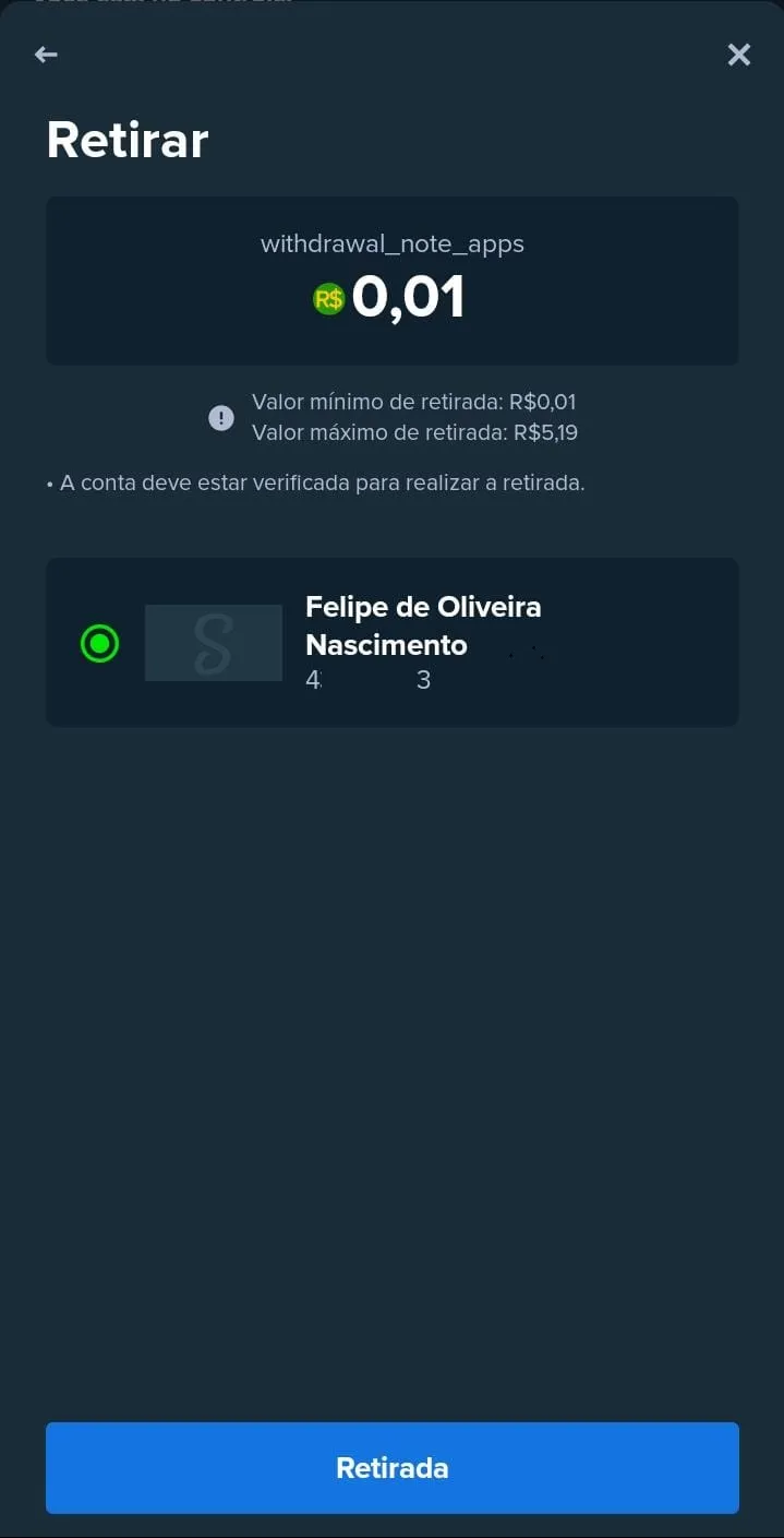 Saque na Stake