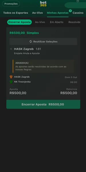 Imagem com a op&ccedil;&atilde;o de cash out em um jogo que ainda n&atilde;o se iniciou