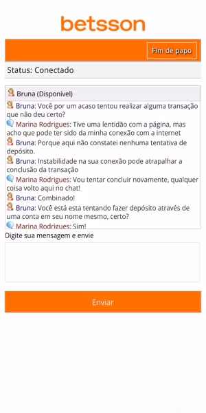 Imagem de um atendimento ao cliente realizado na Betsson durante a semana