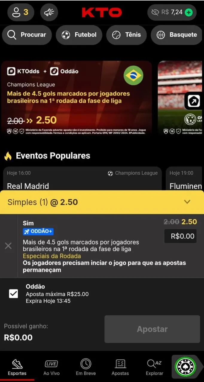 Oferta Odd&atilde;o da KTO