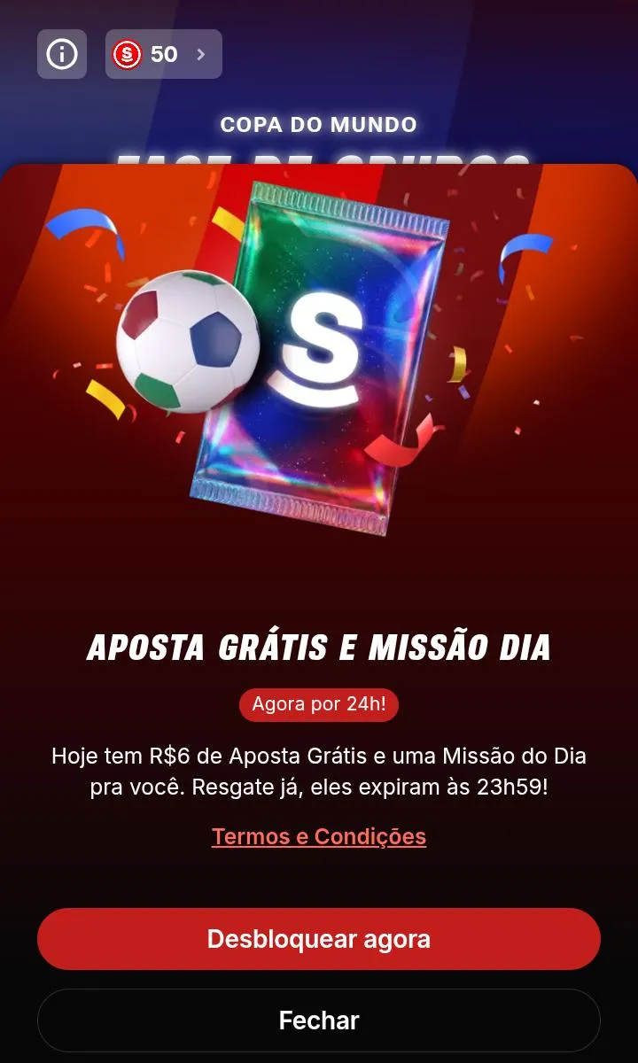 Aposta gr&aacute;tis e Miss&atilde;o do dia da Superbet