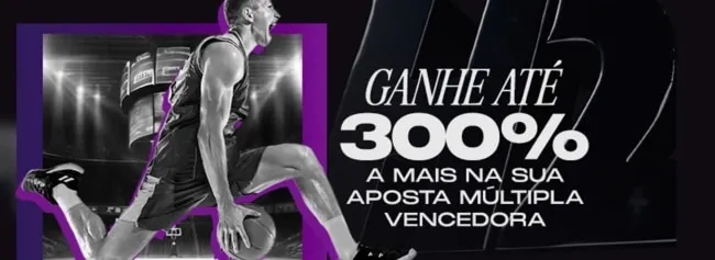 imagem promocional para a promo&ccedil;&atilde;o 300% a mais na aposta m&uacute;ltipla vencedora