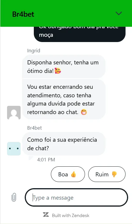 Chat ao vivo da Br4Bet