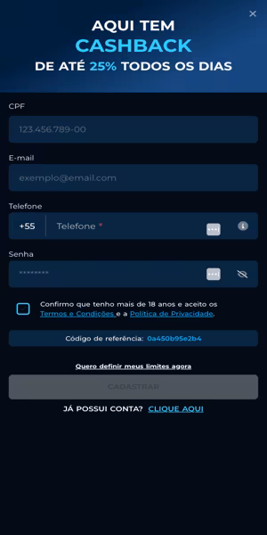 Imagem do processo de cadastro que comprova que o Cassinopix &eacute; confi&aacute;vel