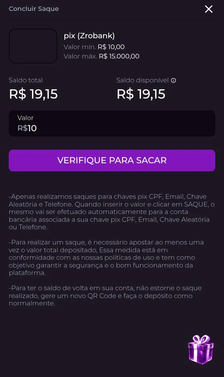 Formul&aacute;rio de saque da Luva Bet