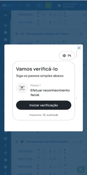 Imagem com processo de autentica&ccedil;&atilde;o facial para login na 1xBet Brasil