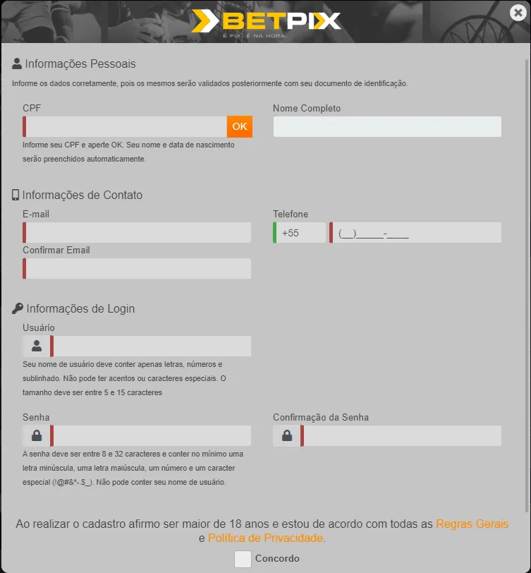 betpix cadastro