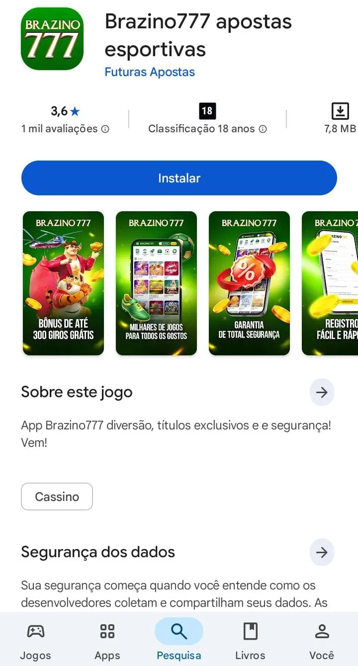 App da Brazino777 na Google Play