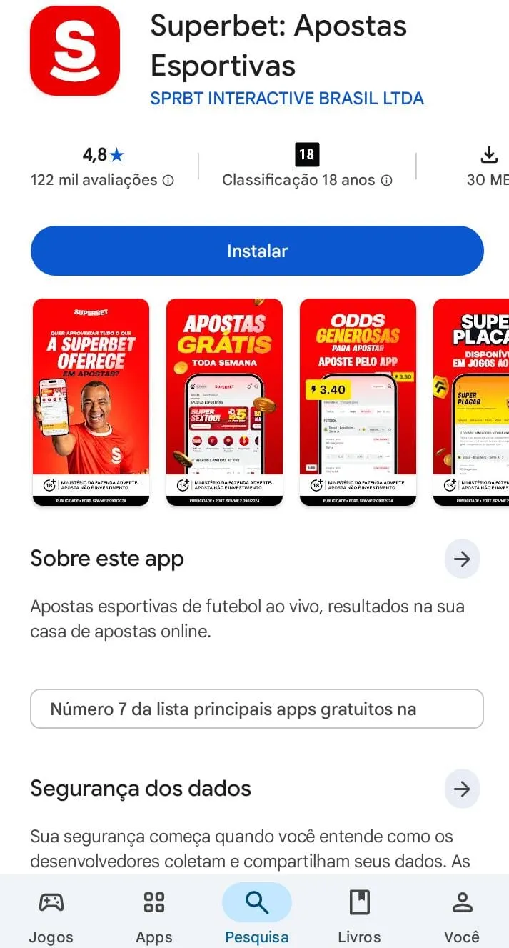 Superbet na Play Store