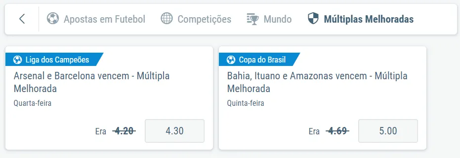 Cotas Aumentadas nas Apostas na Sportingbet