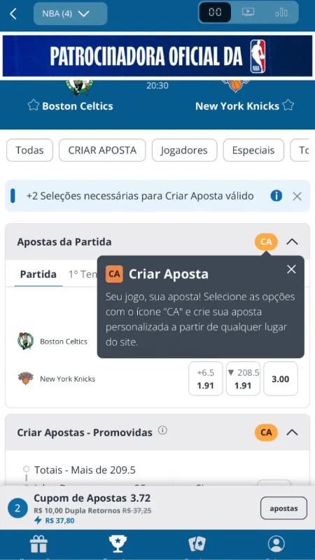 Apostas na NBA na Sportingbet