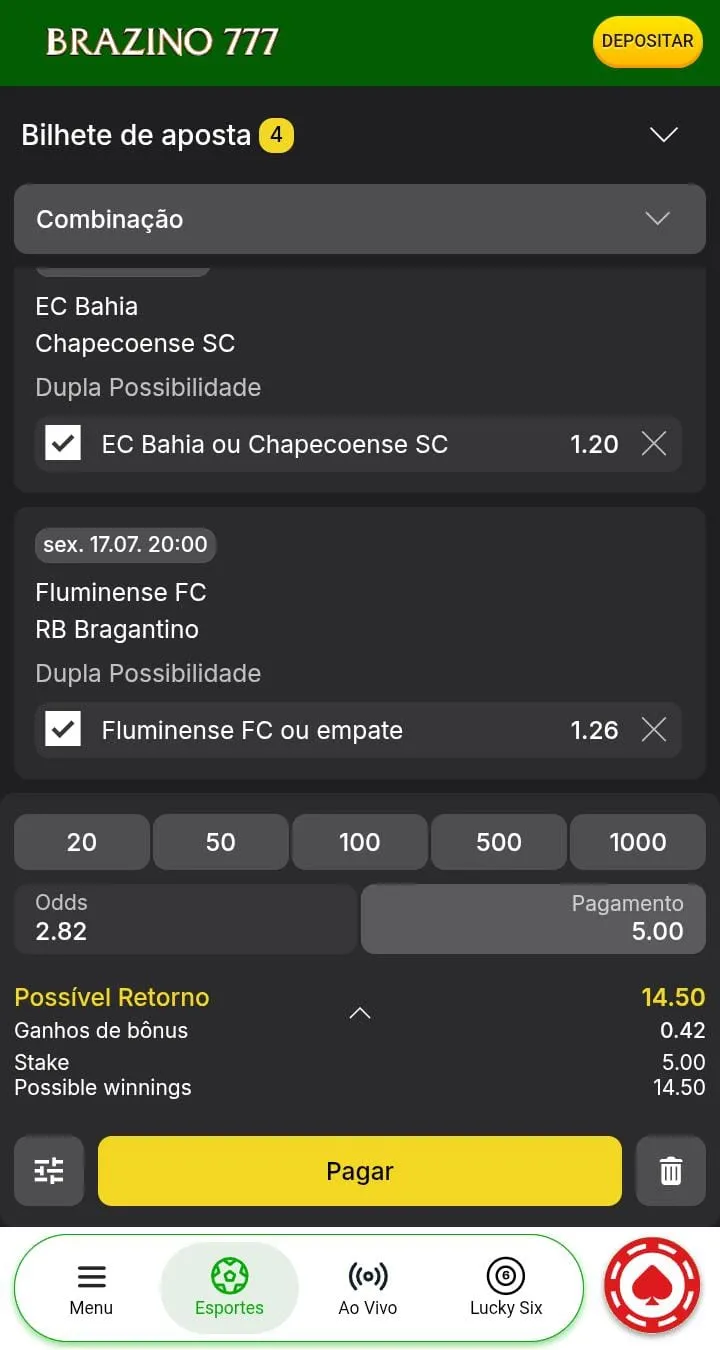 brCupom de m&uacute;ltiplas da Brazino777