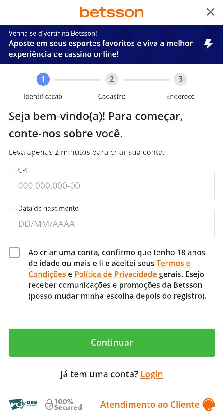 betsson-cadastro