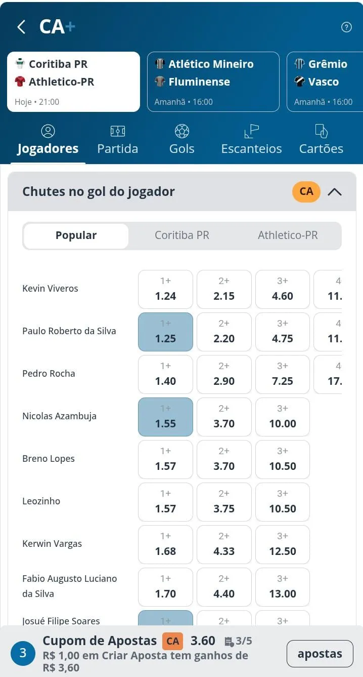 Criar Aposta + na Sportingbet