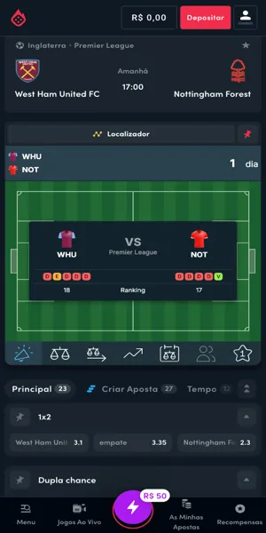 Imagem do quadro interativo com as principais op&ccedil;&otilde;es de estat&iacute;sticas no pr&eacute;-jogo entre os times na Blaze